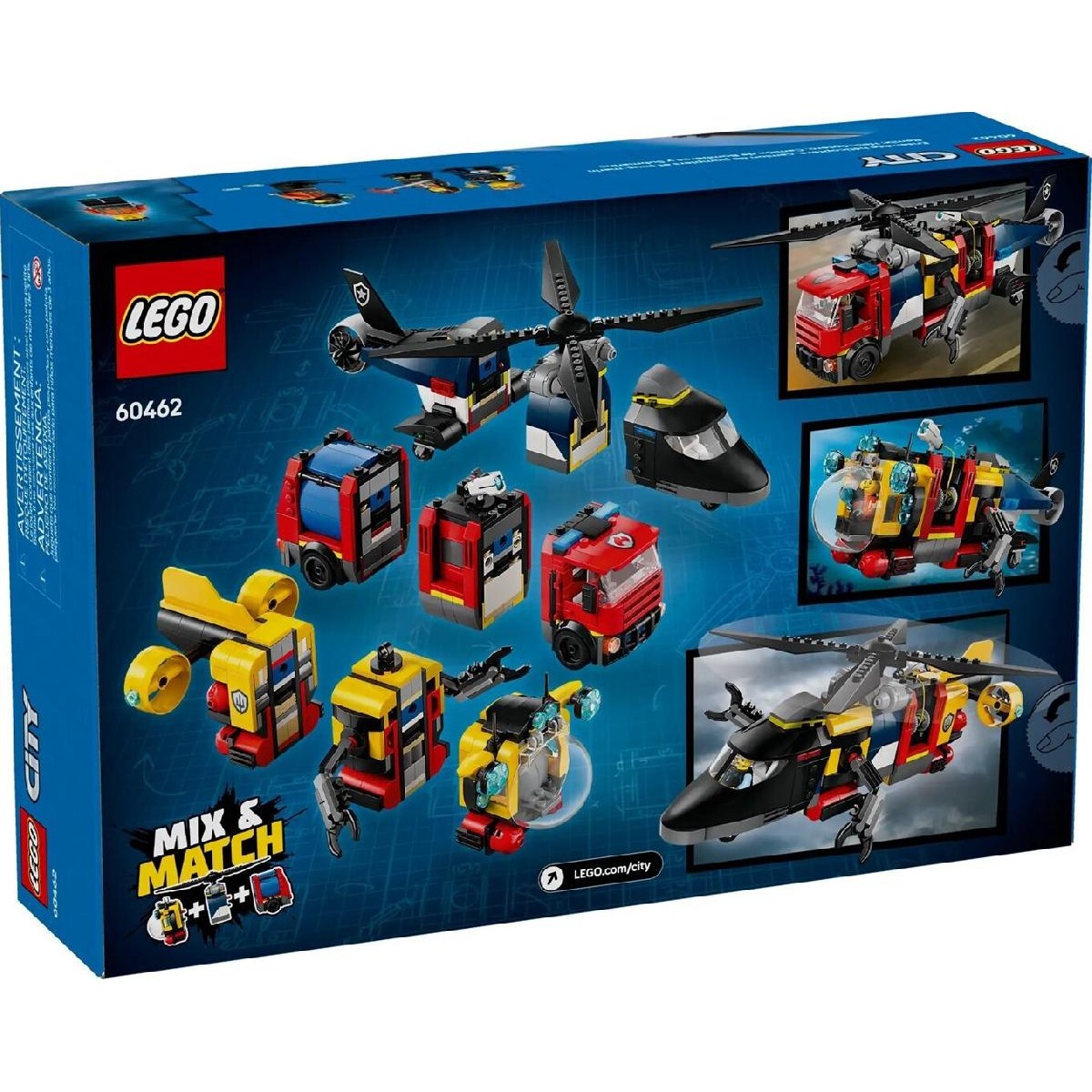 LEGO® City Helicopter, Fire Truck & Submarine Remix (60462) LEGO® City Helicopter, Fire Truck & Submarine Remix (60462)