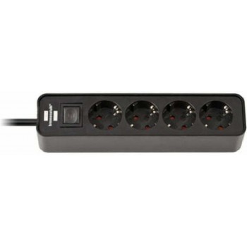 Brennenstuhl Ecolor 4 θέσεων καλώδιο 1,5m  με διακόπτη black (1153240000)