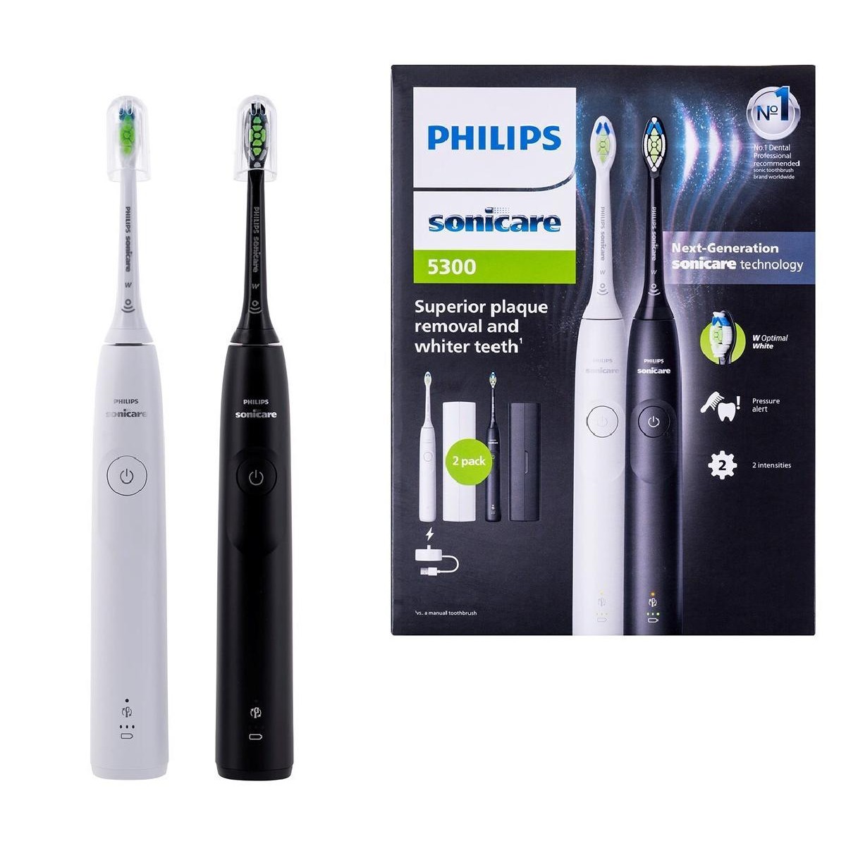 Philips HX7109/01 Sonicare 5300 Ηλεκτρική Οδοντόβουρτσα duopack black & white Philips HX7109/01 Sonicare 5300 Ηλεκτρική Οδοντόβουρτσα duopack black & white
