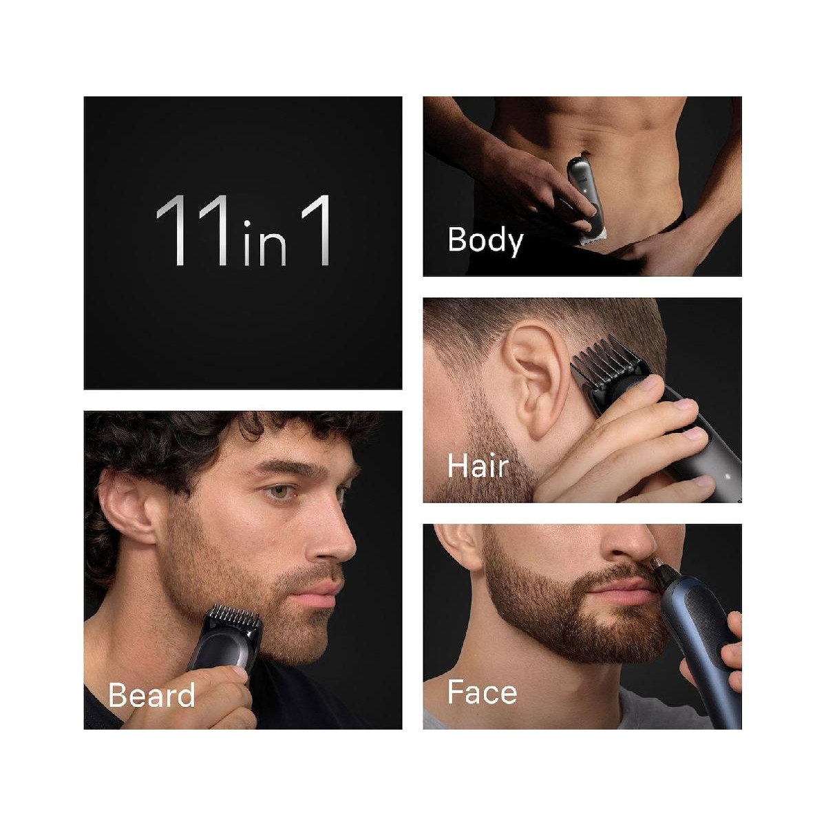 Braun All-in-One Series 7 AIO7540 11-in-1 Multigroom, Beard Trimmer, Nose & Body Trimmer, blue