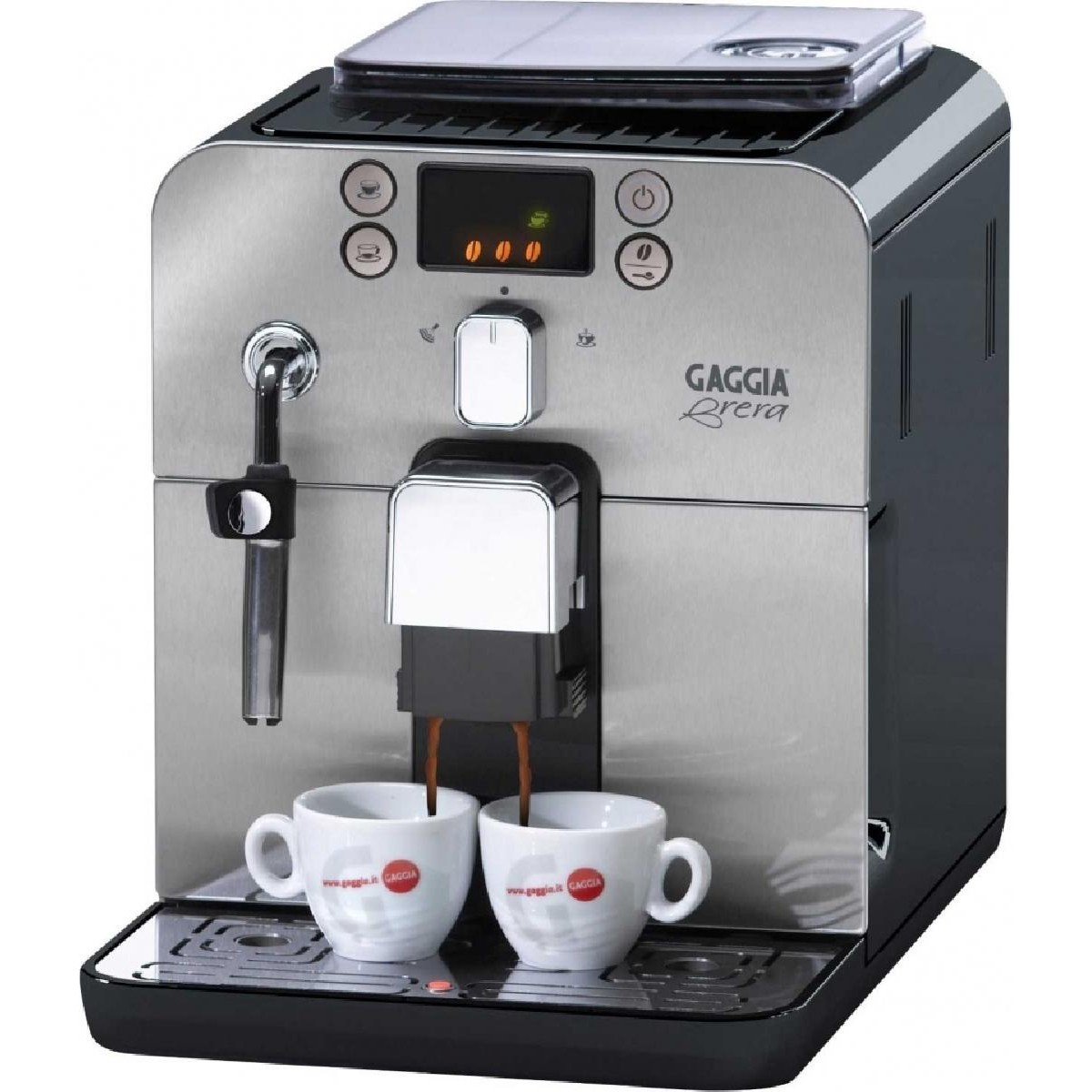 Gaggia Brera RI9305/11 αυτόματη μηχανή espresso με ενσωματωμένο μύλο άλεσης 1400 watt 15 bar silver black