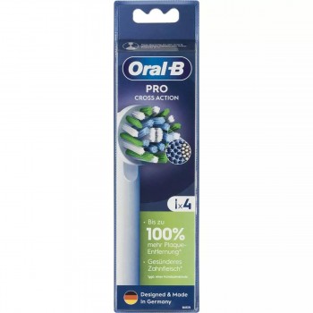 Oral-B Pro CrossAction Ανταλλακτικές Κεφαλές για Ηλ. Οδοντόβουρτσα 4τμχ White (860380)