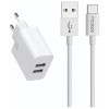 Mcdodo CH-6721 2 USB-A Charger(EU) + Type-C Cable 1m Travel Set white Mcdodo CH-6721 2 USB-A Charger(EU) + Type-C Cable 1m Travel Set white