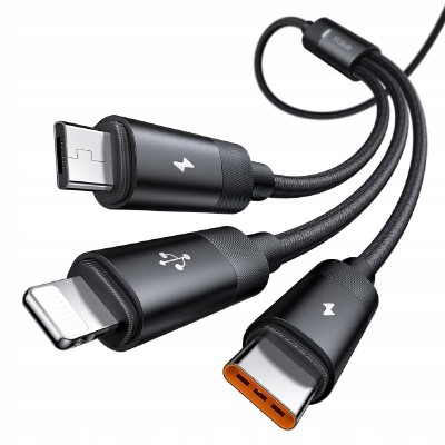 Mcdodo CA-5790 3-in-1 USB-A to USB-C, Lightning, Micro USB  Data Cable 1.2m