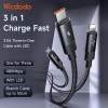 Mcdodo CA-5790 3-in-1 USB-A to USB-C, Lightning, Micro USB  Data Cable 1.2m