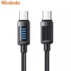 Mcdodo CA-0350 240 watt USB-C to C Cable with Dynamic Charging LED 1.2m black Mcdodo CA-0350 240 watt USB-C to C Cable with Dynamic Charging LED 1.2m black