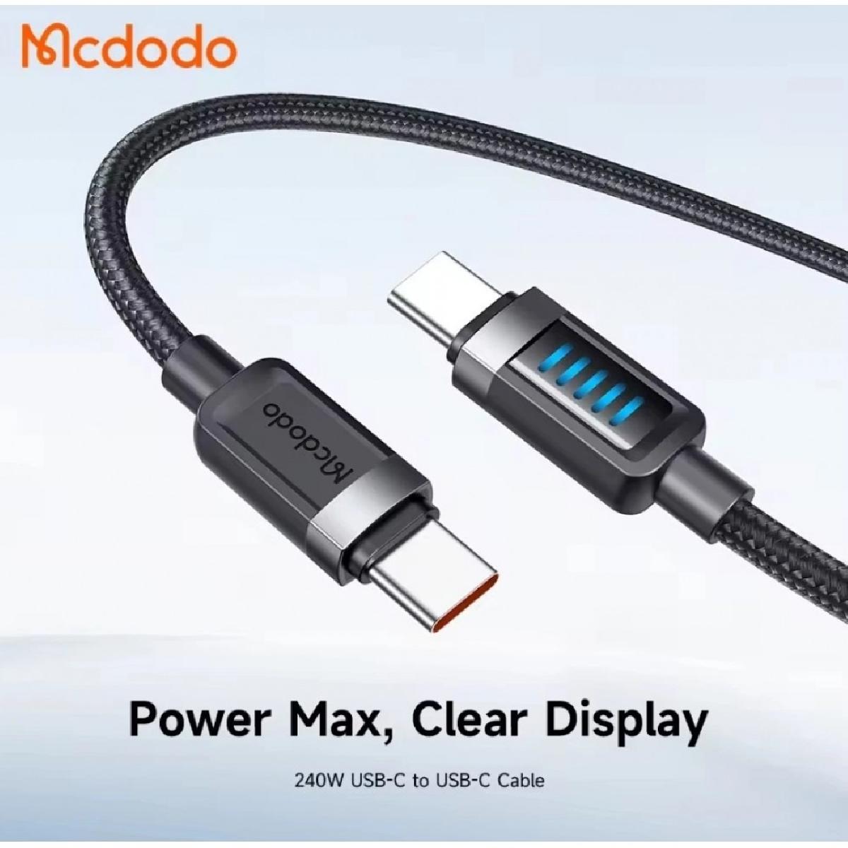 Mcdodo CA-0350 240 watt USB-C to C Cable with Dynamic Charging LED 1.2m black Mcdodo CA-0350 240 watt USB-C to C Cable with Dynamic Charging LED 1.2m black