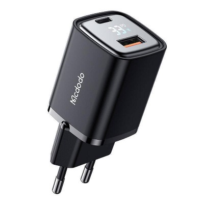 Mcdodo CH-1701 GaN Technology USB-A & USB-C 33W Quick Charge 3.0 digital display black Mcdodo CH-1701 GaN Technology USB-A & USB-C 33W Quick Charge 3.0 digital display black