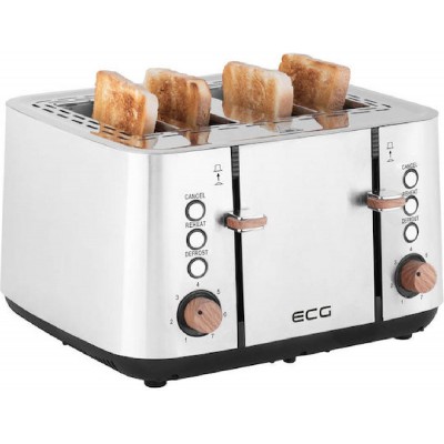 ECG ST4767 Timber Φρυγανιέρα 4 Θέσεων 1850 watt Inox