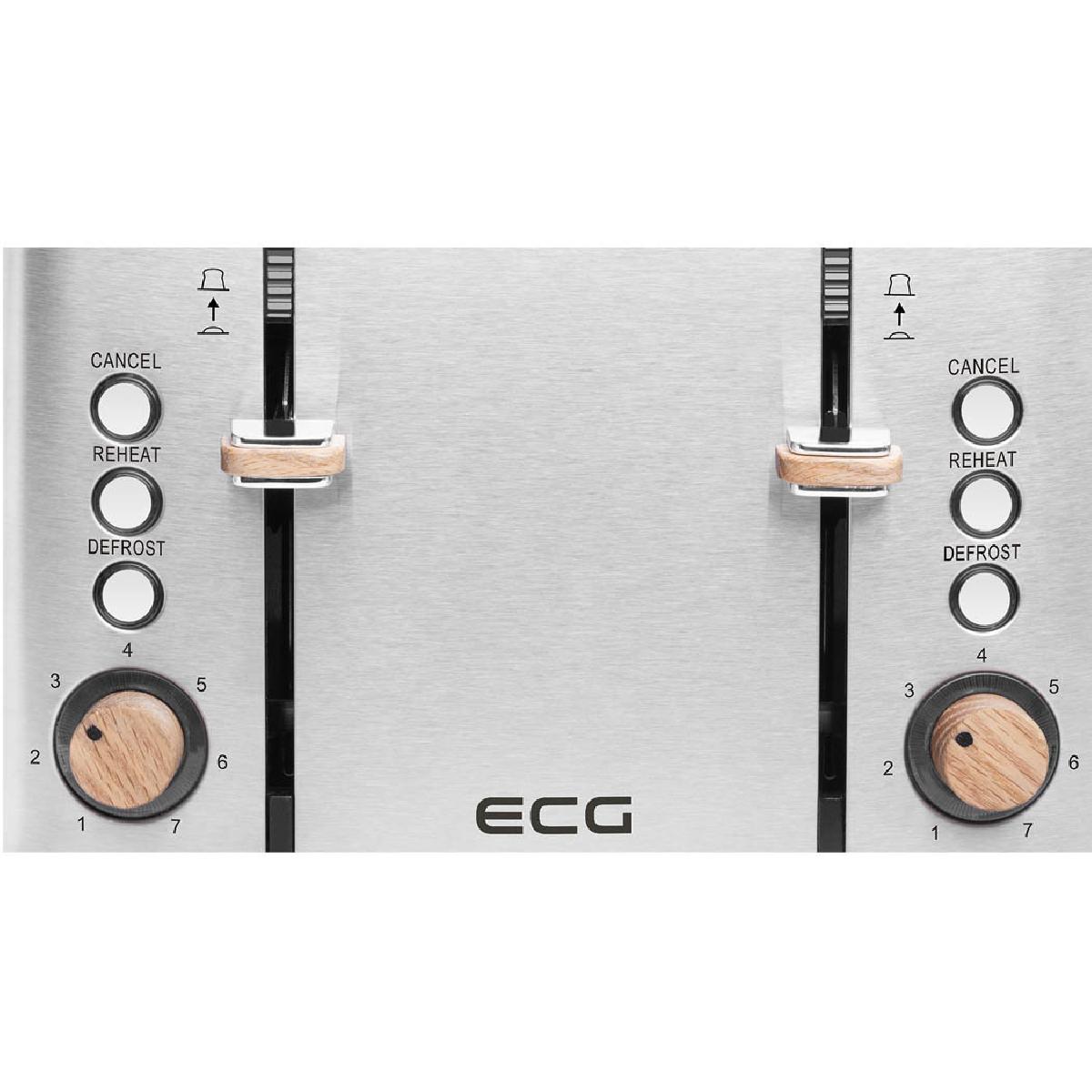 ECG ST4767 Timber Φρυγανιέρα 4 Θέσεων 1850 watt Inox