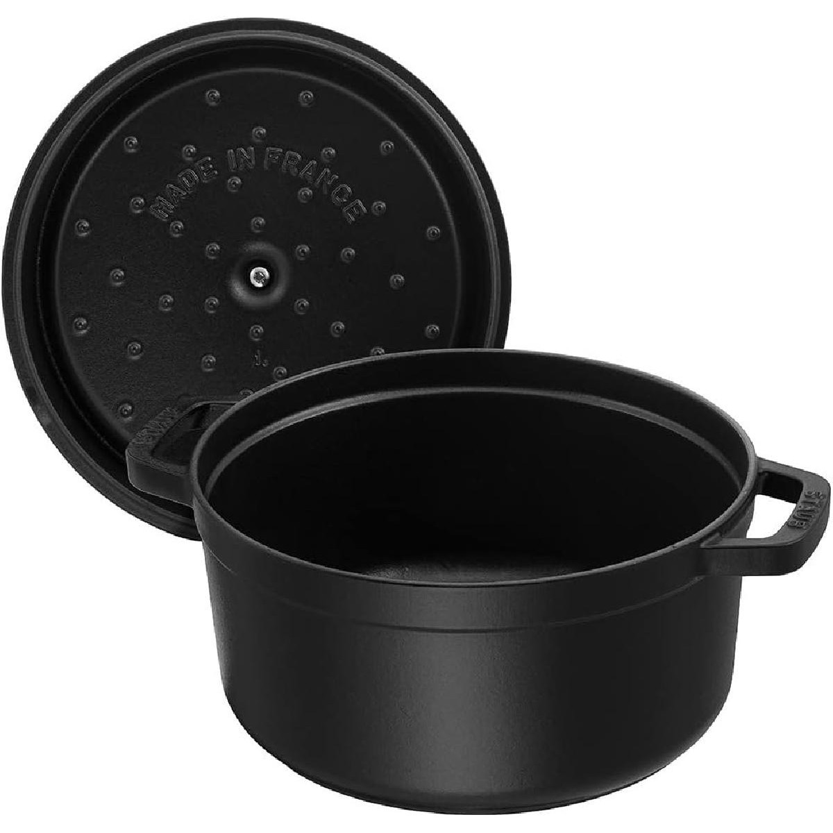 Staub La Cocotte Round Κατσαρόλα από Μαντέμι 18cm 1.7 lt για όλες τις εστίες black (40509-485-0)