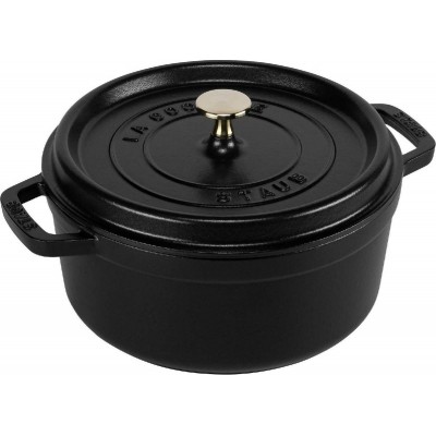 Staub La Cocotte Round Κατσαρόλα από Μαντέμι 24cm 3.8 lt για όλες τις εστίες black (40500-241-0)