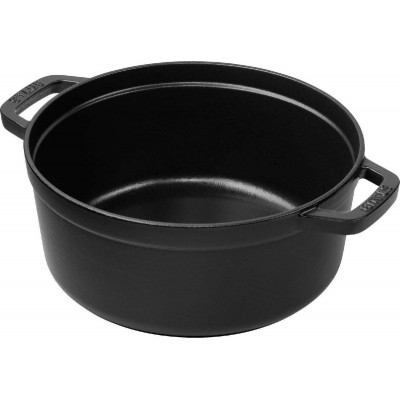 Staub La Cocotte Round Κατσαρόλα από Μαντέμι 24cm 3.8 lt για όλες τις εστίες black (40500-241-0)