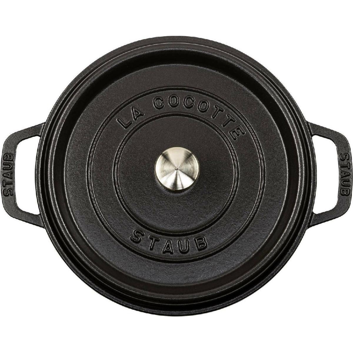 Staub La Cocotte Round Κατσαρόλα από Μαντέμι 24cm 3.8 lt για όλες τις εστίες black (40500-241-0)