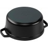 Staub La Cocotte Round Κατσαρόλα από Μαντέμι 24cm 3.8 lt για όλες τις εστίες black (40500-241-0)