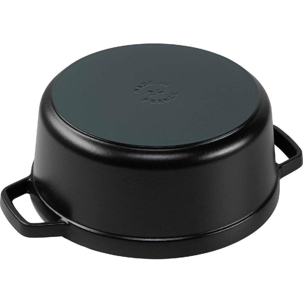 Staub La Cocotte Round Κατσαρόλα από Μαντέμι 24cm 3.8 lt για όλες τις εστίες black (40500-241-0)