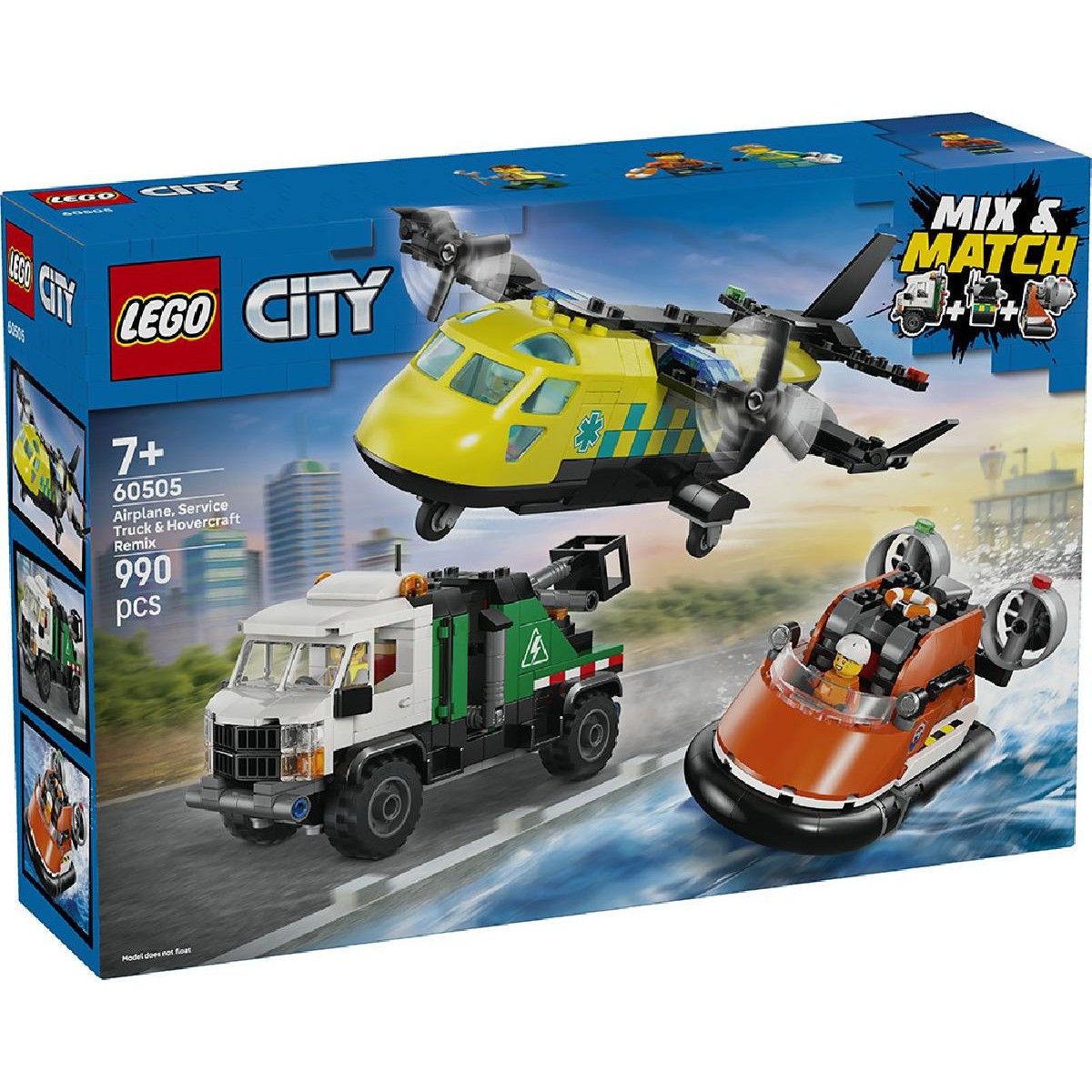 LEGO City Airplane, Service Truck & Hovercraft Remix (60505)