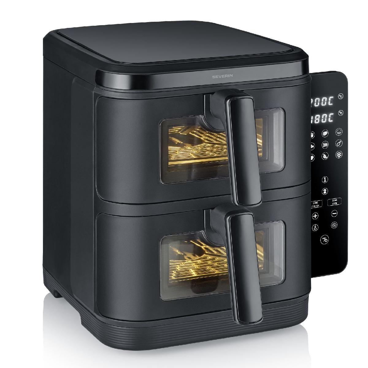 Severin FR2468 S-Fry Duo Stack 11 lt Φριτέζα Αέρος με διπλό κάδο 2x5.5 lt 2800 watt Black Severin FR2468 S-Fry Duo Stack 11 lt Φριτέζα Αέρος με διπλό κάδο 2x5.5 lt 2800 watt Black