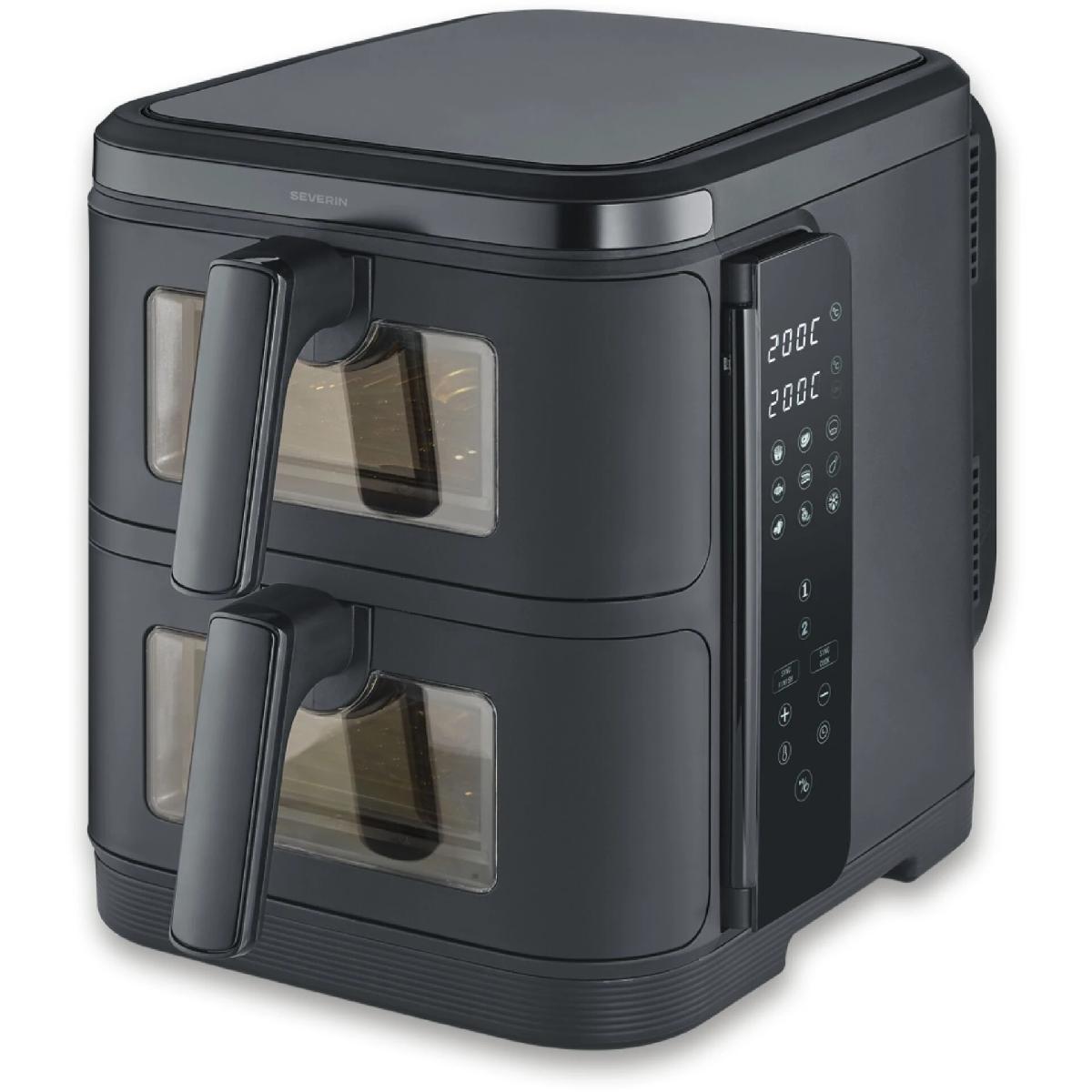 Severin FR2468 S-Fry Duo Stack 11 lt Φριτέζα Αέρος με διπλό κάδο 2x5.5 lt 2800 watt Black Severin FR2468 S-Fry Duo Stack 11 lt Φριτέζα Αέρος με διπλό κάδο 2x5.5 lt 2800 watt Black