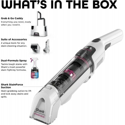Shark StainForce HX100EUT ασύρματο επαναφορτιζόμενο σύστημα καθαρισμού λεκέδων white