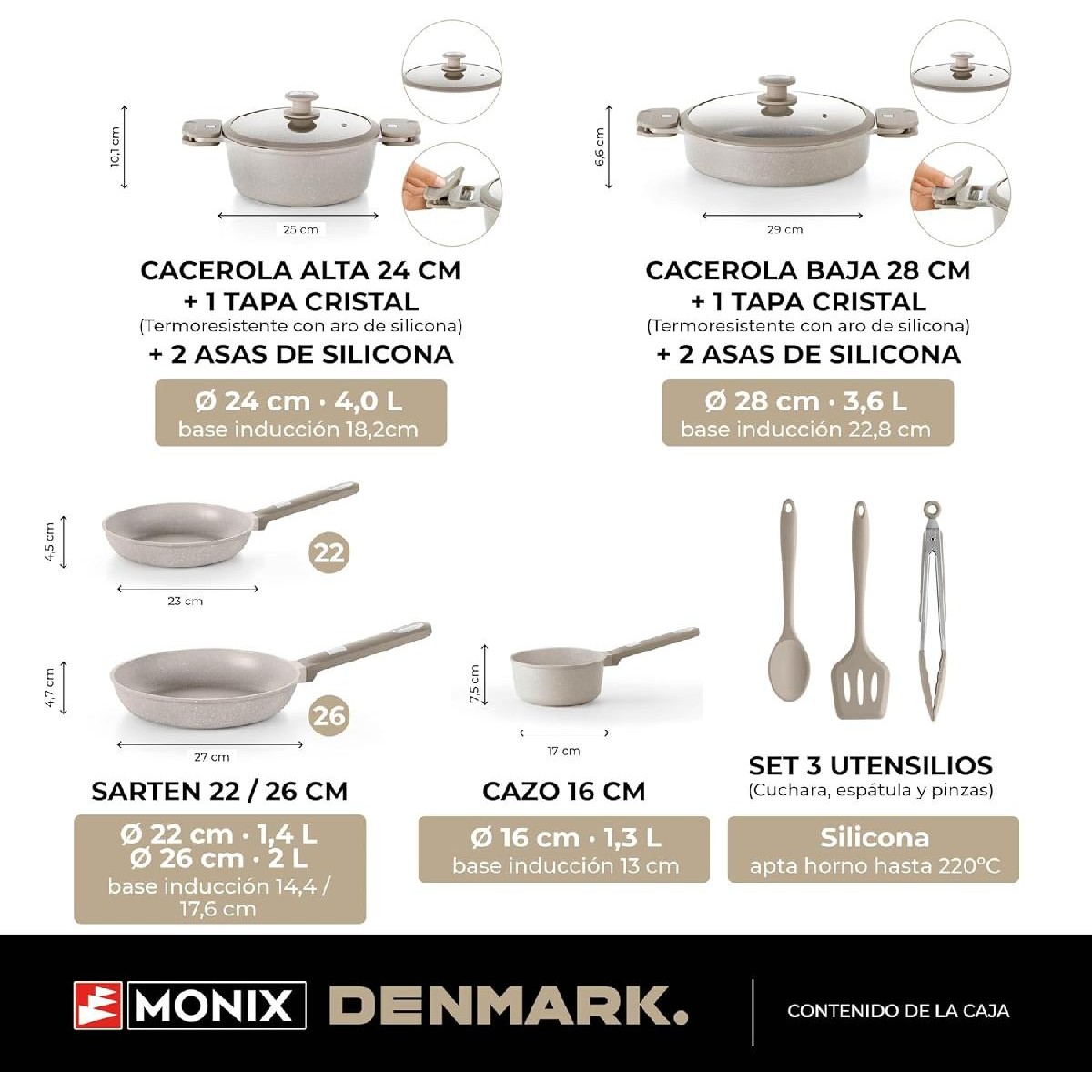 Monix Denmark M689901 Σετ Μαγειρικών Σκευών 10 τεμαχίων Monix Denmark M689901 Σετ Μαγειρικών Σκευών 10 τεμαχίων