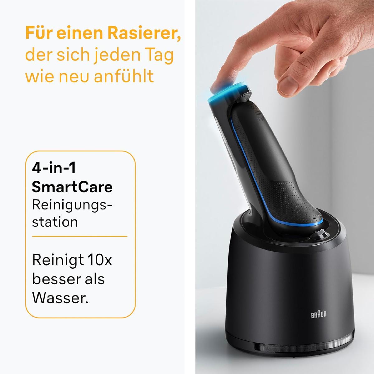 Braun Series 5 52-B7000cc Ξυριστική μηχανή προσώπου + Cleaning Station blue black (183422)