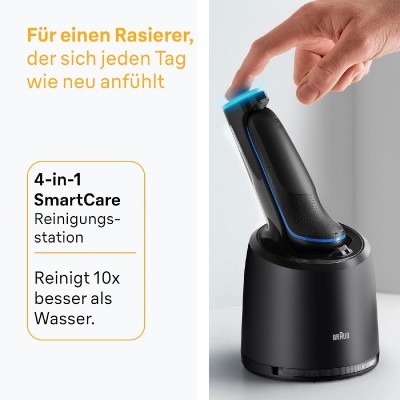 Braun Series 5 52-B7000cc Ξυριστική μηχανή προσώπου + Cleaning Station blue black (183422)