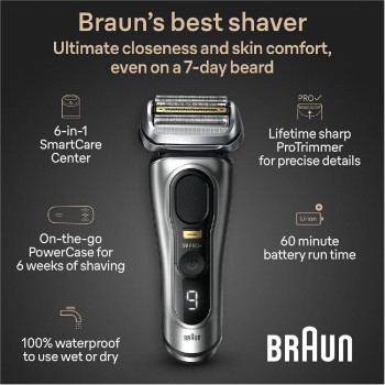 Braun 9577cc Series 9 Pro+ Wet & Dry shaver graphite silver (218283) Braun 9577cc Series 9 Pro+ Wet & Dry shaver graphite silver (218283)