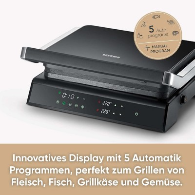 SEVERIN KG2399 SEVINI Comfort Ψηφιακή Τοστιέρα Γκριλιέρα 2000 watt black SEVERIN KG2399 SEVINI Comfort Ψηφιακή Τοστιέρα Γκριλιέρα 2000 watt black