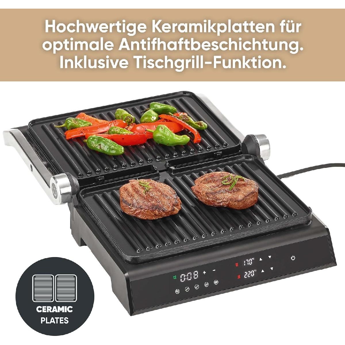 SEVERIN KG2399 SEVINI Comfort Ψηφιακή Τοστιέρα Γκριλιέρα 2000 watt black SEVERIN KG2399 SEVINI Comfort Ψηφιακή Τοστιέρα Γκριλιέρα 2000 watt black