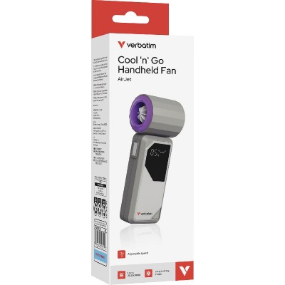 Verbatim Cool n Go Air Jet, επαναφορτιζόμενος ανεμιστήραςι χειρός 4000 mAh grey purple (32340)
