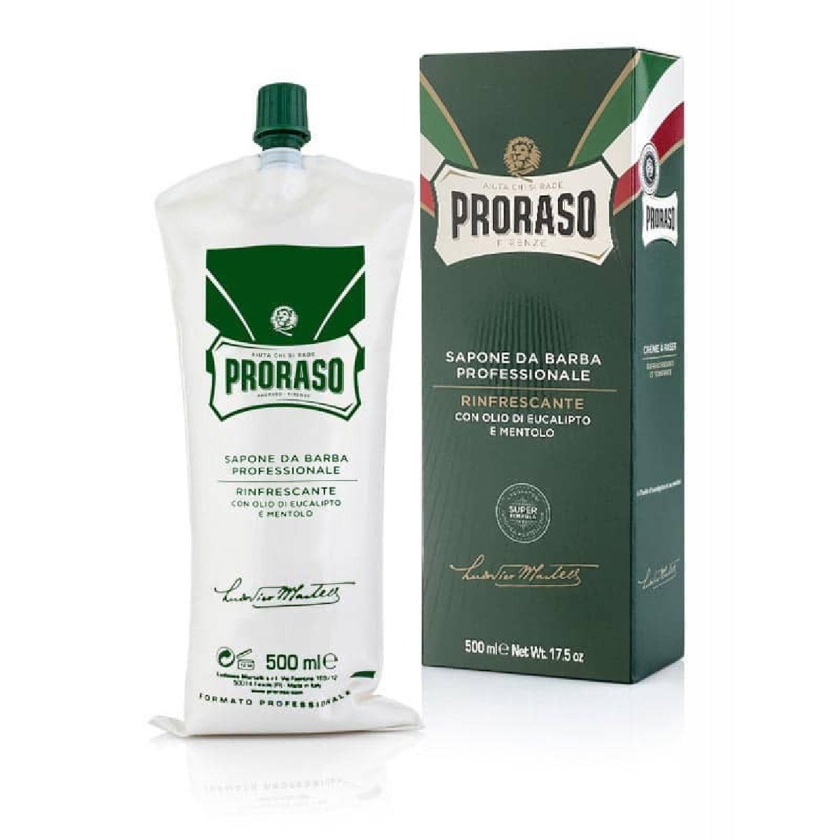 Proraso Green Κρέμα Ξυρίσματος Menthol & Eucalyptus 500ml για σκληρά γένια