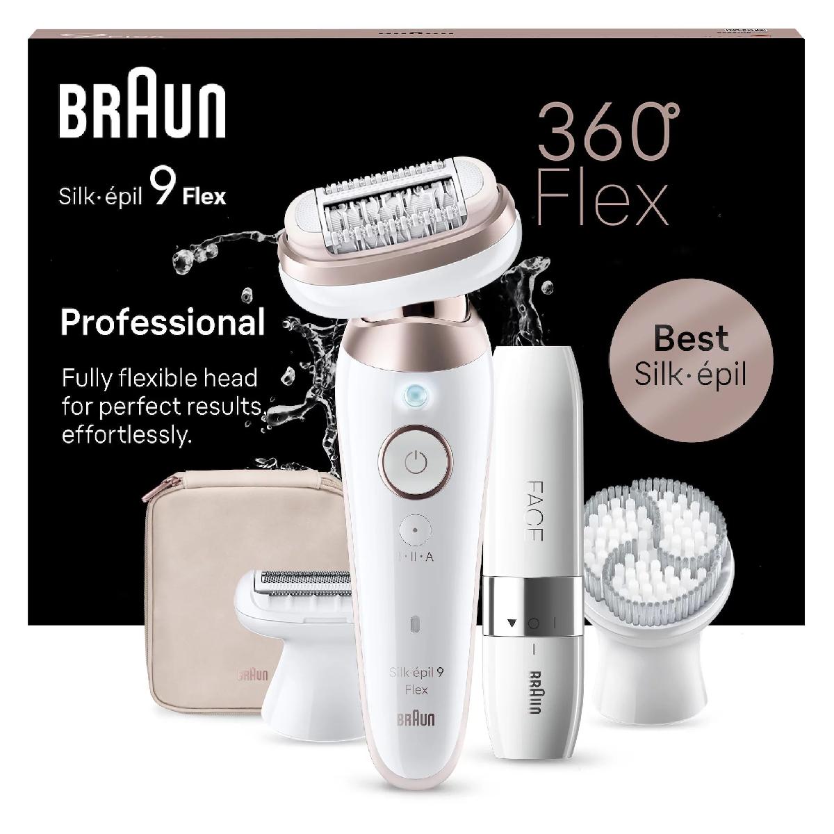 Braun Silk-epil Series 9 Flex SES9-360 3D Αποτριχωτική Μηχανή white rose gpld