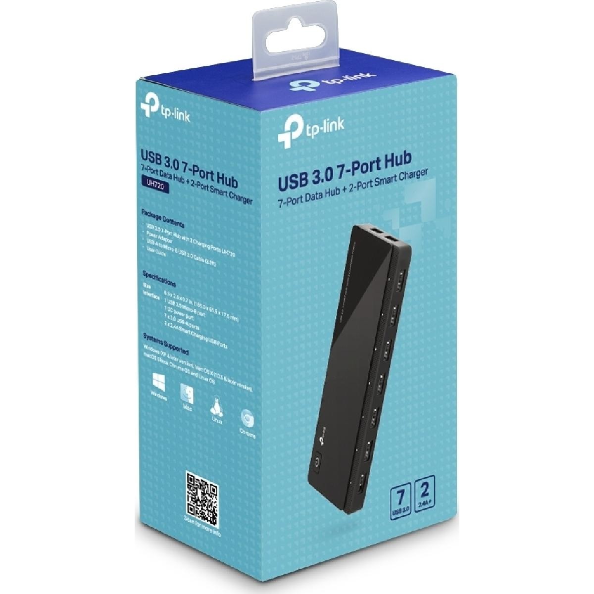 TP-Link USB 3.0 7-Port Hub UH720 ver 5.0 black TP-Link USB 3.0 7-Port Hub UH720 ver 5.0 black