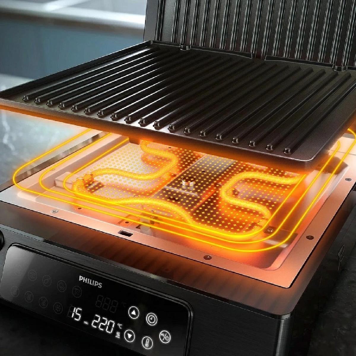Philips HD6307/70 Ηλεκτρική Τοστιέρα Γκριλιέρα 2000 watt με Ψηφιακό Έλεγχο, Θερμόμετρο & 8 Προγράμματα Philips HD6307/70 Ηλεκτρική Τοστιέρα Γκριλιέρα 2000 watt με Ψηφιακό Έλεγχο, Θερμόμετρο & 8 Προγράμματα