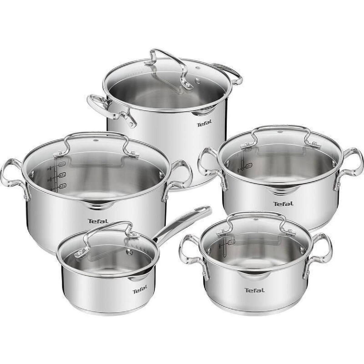 Tefal Duetto+ G719SA55 Σετ Κατσαρολών 10τμχ Ανοξείδωτες με Γυάλινα Καπάκια Tefal Duetto+ G719SA55 Σετ Κατσαρολών 10τμχ Ανοξείδωτες με Γυάλινα Καπάκια