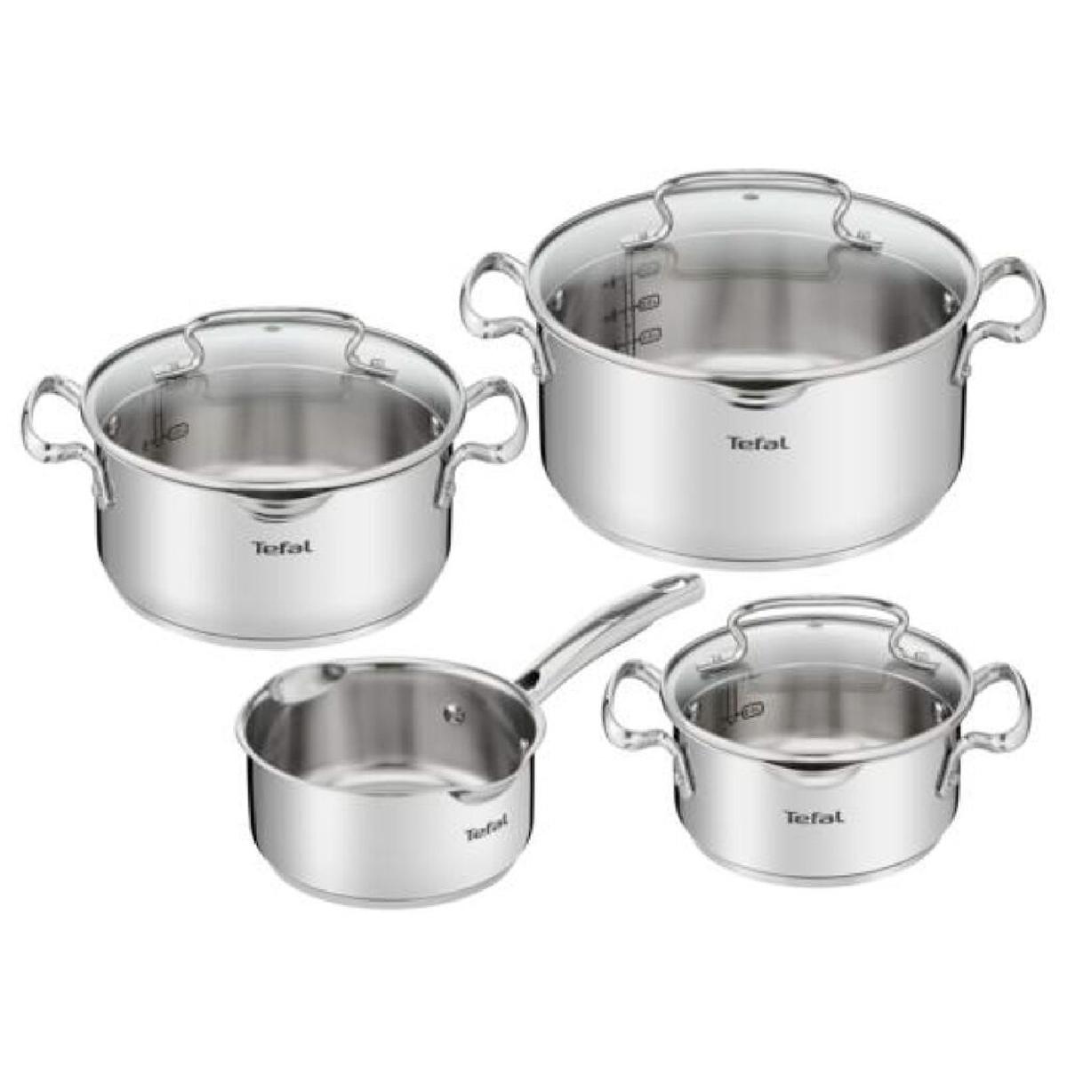 Tefal Duetto+ G719S735 Σετ Κατσαρολών 7τμχ Ανοξείδωτες με Γυάλινα Καπάκια Tefal Duetto+ G719S735 Σετ Κατσαρολών 7τμχ Ανοξείδωτες με Γυάλινα Καπάκια