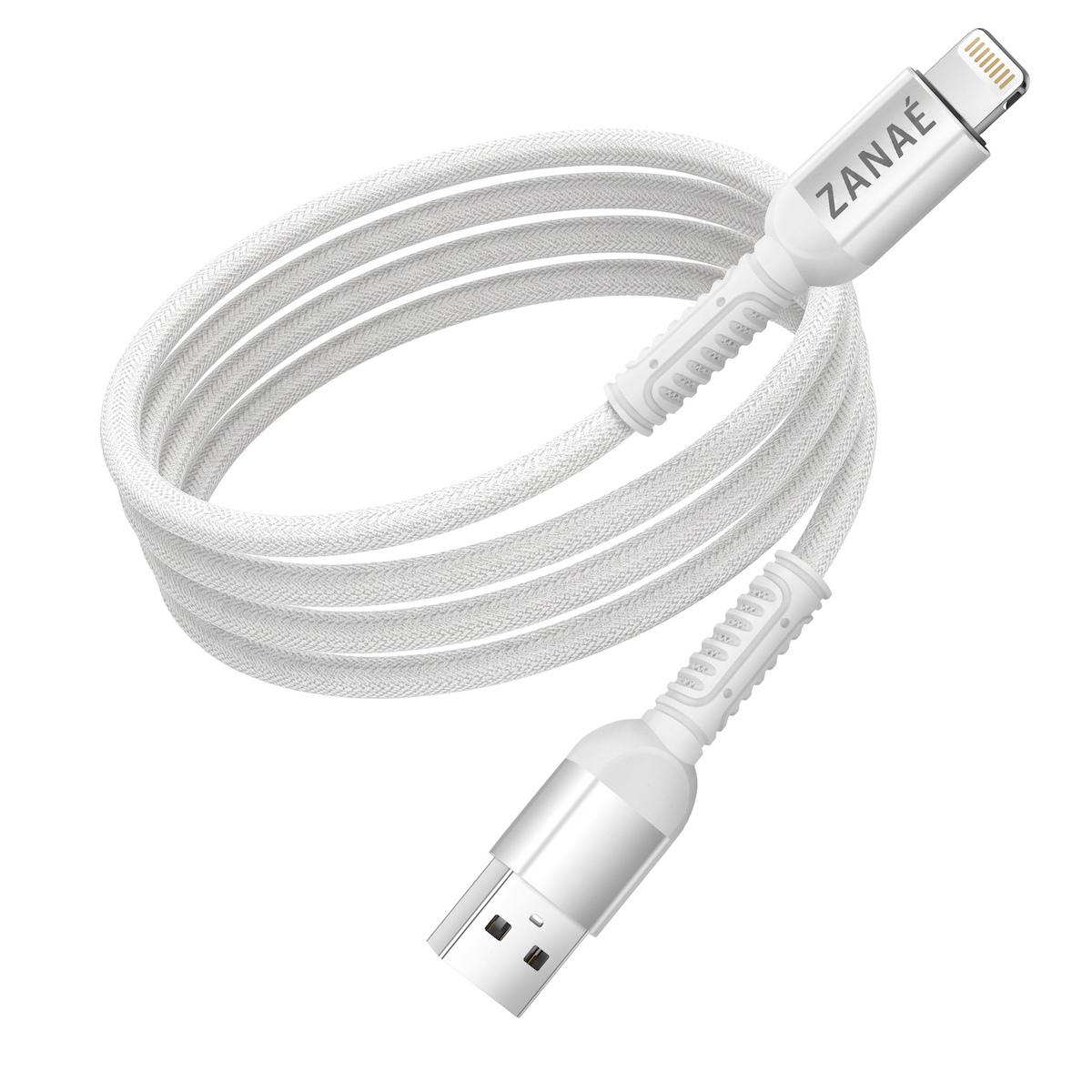 Zanae καλώδιο USB A σε Apple Lightning 1.2m Λευκό 2A Zanae καλώδιο USB A σε Apple Lightning 1.2m Λευκό 2A
