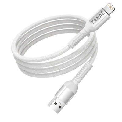 Zanae καλώδιο USB A σε Apple Lightning 1.2m Λευκό 2A