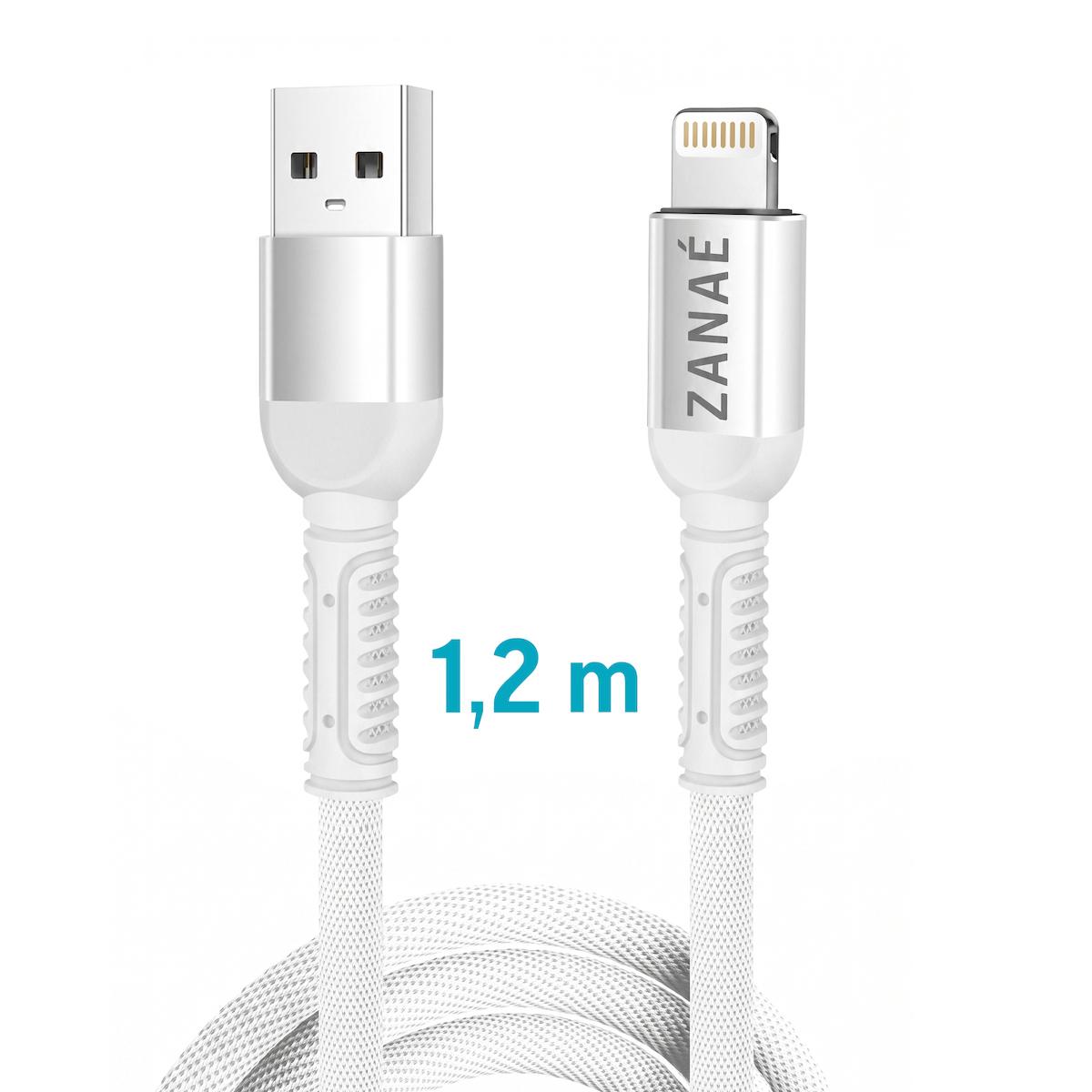 Zanae καλώδιο USB A σε Apple Lightning 1.2m Λευκό 2A Zanae καλώδιο USB A σε Apple Lightning 1.2m Λευκό 2A