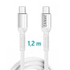 Zanae καλώδιο USB C σε USB C 1.2m Λευκό 3A Zanae καλώδιο USB C σε USB C 1.2m Λευκό 3A