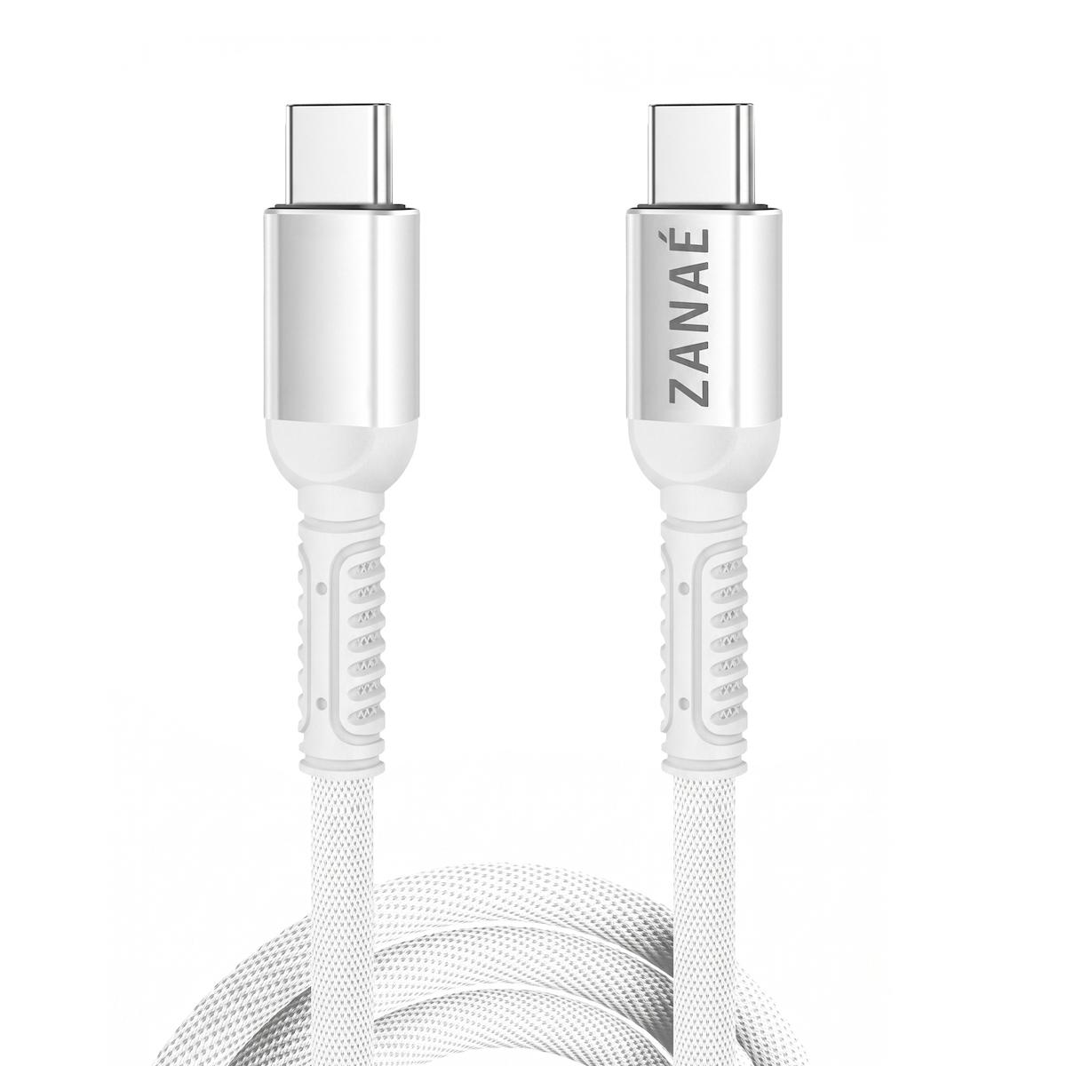 Zanae καλώδιο USB C σε USB C 1.2m Λευκό 3A Zanae καλώδιο USB C σε USB C 1.2m Λευκό 3A