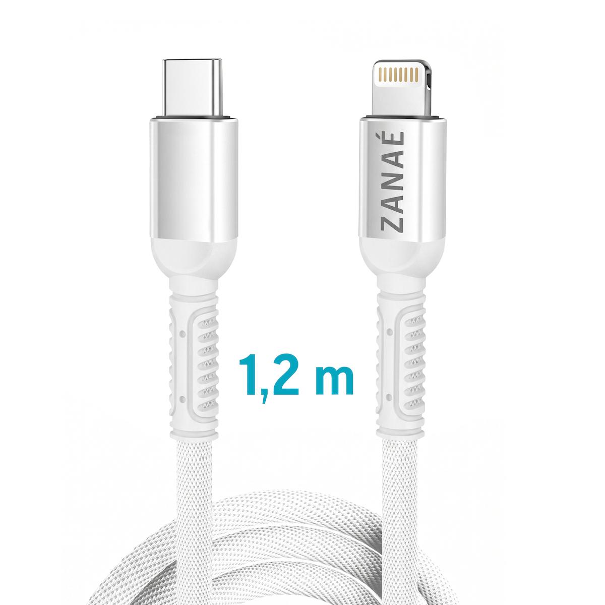 Zanae καλώδιο USB-C σε Apple Lightning 1.2m Λευκό 3A Zanae καλώδιο USB-C σε Apple Lightning 1.2m Λευκό 3A