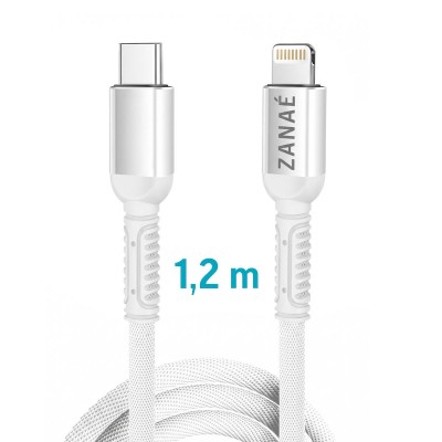 Zanae καλώδιο USB-C σε Apple Lightning 1.2m Λευκό 3A