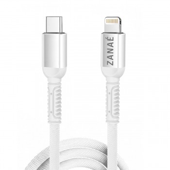 Zanae καλώδιο USB-C σε Apple Lightning 1.2m Λευκό 3A Zanae καλώδιο USB-C σε Apple Lightning 1.2m Λευκό 3A