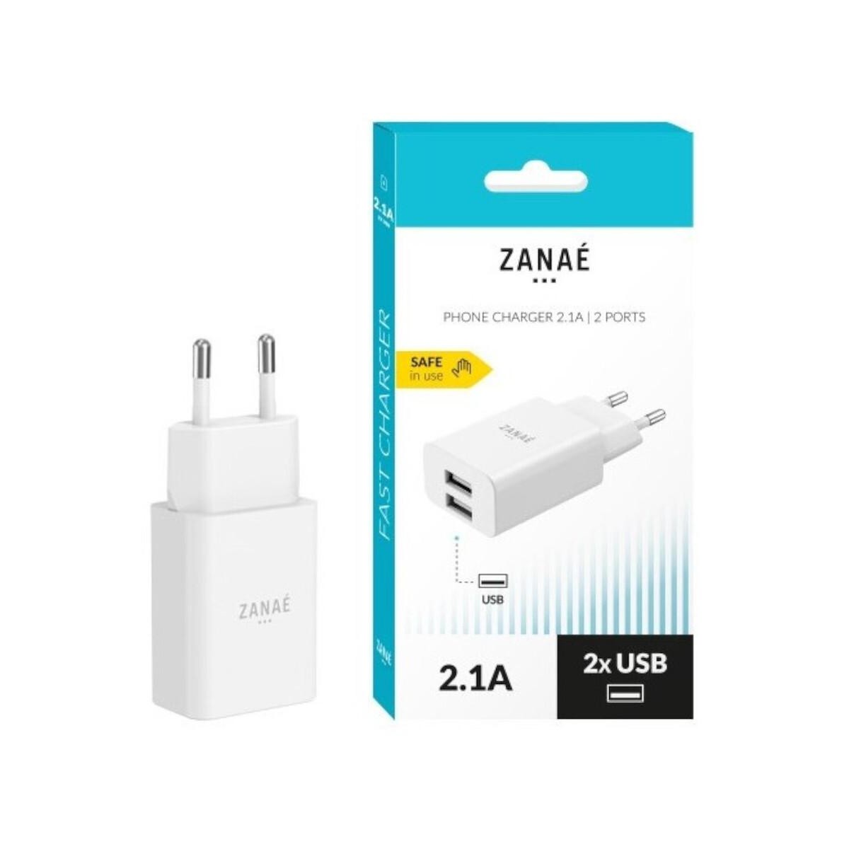 Zanae Φορτιστής Χωρίς Καλώδιο με 2 Θύρες USB-A 10 watt Λευκός Zanae Φορτιστής Χωρίς Καλώδιο με 2 Θύρες USB-A 10 watt Λευκός