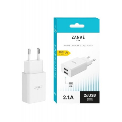Zanae Φορτιστής Χωρίς Καλώδιο με 2 Θύρες USB-A 10 watt Λευκός Zanae Φορτιστής Χωρίς Καλώδιο με 2 Θύρες USB-A 10 watt Λευκός