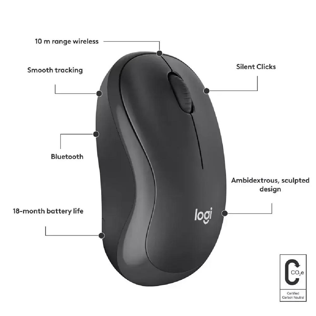 Logitech M240 Silent Ασύρματο Bluetooth Ποντίκι Graphite