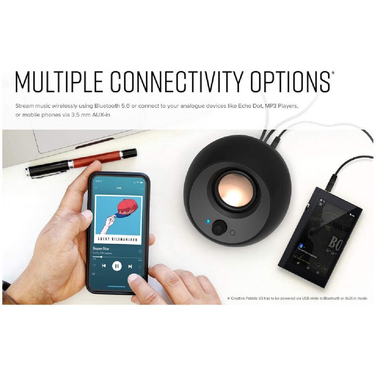 Creative Pebble V3 Ηχεία Υπολογιστή 2.0 με Bluetooth 8 watt black Creative Pebble V3 Ηχεία Υπολογιστή 2.0 με Bluetooth 8 watt black