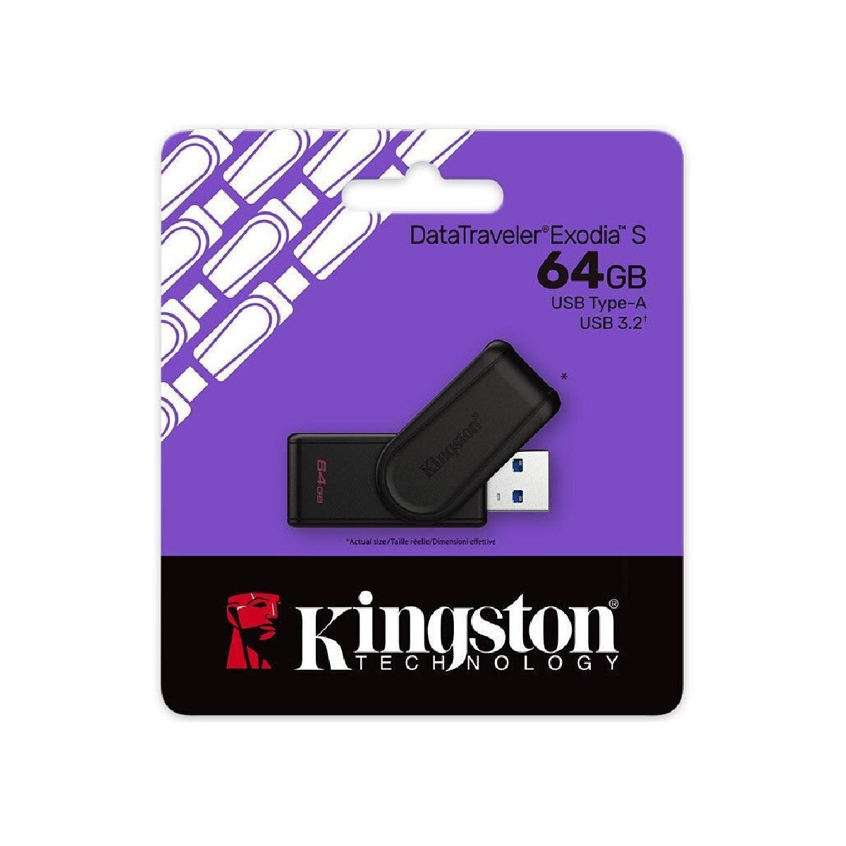 Kingston DataTraveler Exodia S 64GB USB Stick 3.2 Gen 1 black (DTXS/64GB)